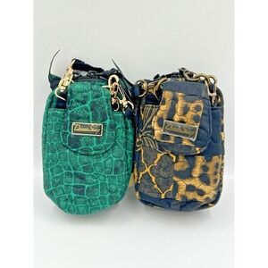 Lot of 2 Donna Sharp Cell Phone Purse Crossbody w/2 handles 4" by 6" NWT